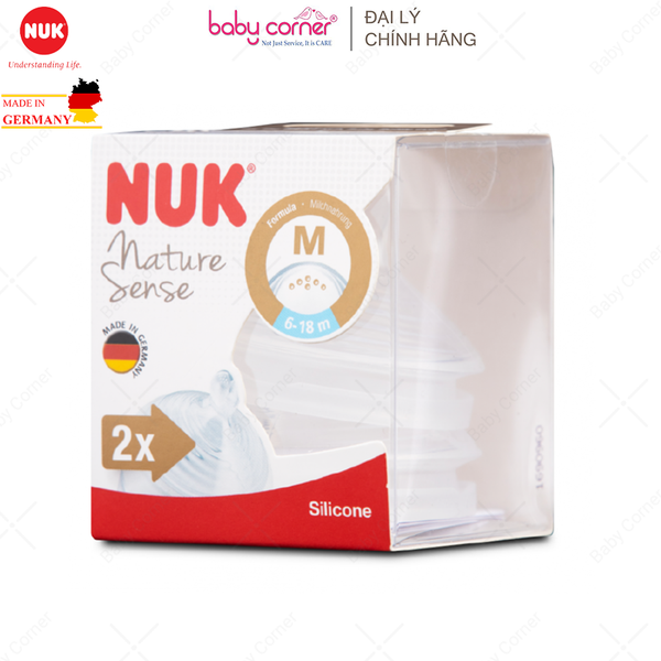  Bộ 2 Núm Ti NUK NATURE SENSE Silicone S2 - M ( Bé 6 - 18 Tháng) 