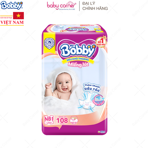  Miếng lót sơ sinh Bobby Newborn 1 (108 miếng) 