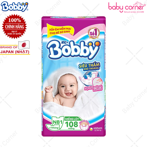  Miếng lót sơ sinh Bobby Newborn 1 (108 miếng) 