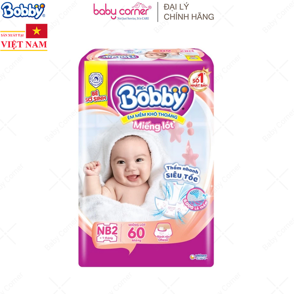  Miếng Lót Sơ Sinh Bobby Newborn 2 (60 miếng) 