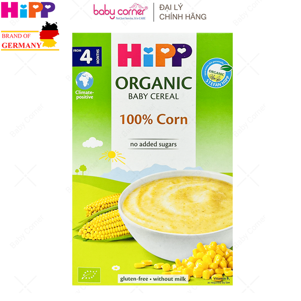  Bột Ăn Dặm HIPP - Ngũ Cốc Bắp Non Hữu Cơ (Cho Bé Từ 4 Tháng Tuổi) - 200g 