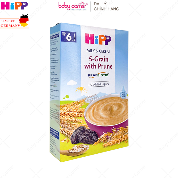  Bột Sữa Ăn Dặm HIPP - Ngũ Cốc Tổng Hợp Mận Tây (Cho Bé Từ 6 Tháng Tuổi) - 250gr 