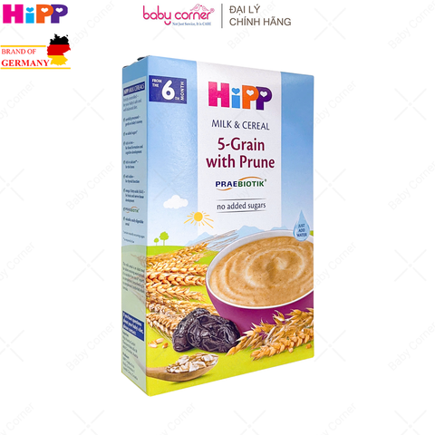  Bột Sữa Ăn Dặm HIPP - Ngũ Cốc Tổng Hợp Mận Tây (Cho Bé Từ 6 Tháng Tuổi) - 250gr 