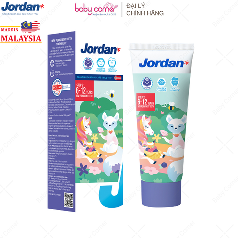  Kem Đánh Răng Jordan Vị Nho, Cho Bé Từ 6-12 Tuổi, 75g 