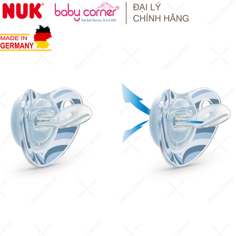  Bộ 2 Ti Giả Silicone Night/Day NUK, Bé 0 - 6 Tháng Tuổi 