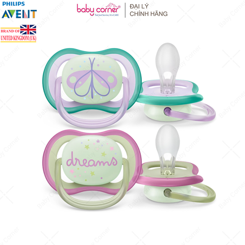  Ti Ngậm Thông Khí Dạ Quang Philips Avent Ultra Air Nighttime, Cho Bé Từ 0-6M 