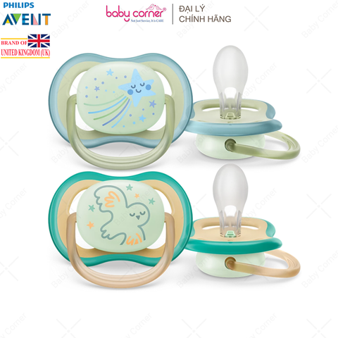  Ti Ngậm Thông Khí Dạ Quang Philips Avent Ultra Air Nighttime, Cho Bé Từ 0-6M 