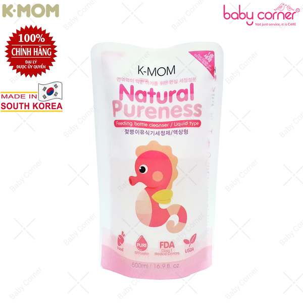  Nước Rửa Bình & Rau Quả K-Mom 500ml (Dạng Túi) - Chiết Xuất Thảo Mộc Tự Nhiên 