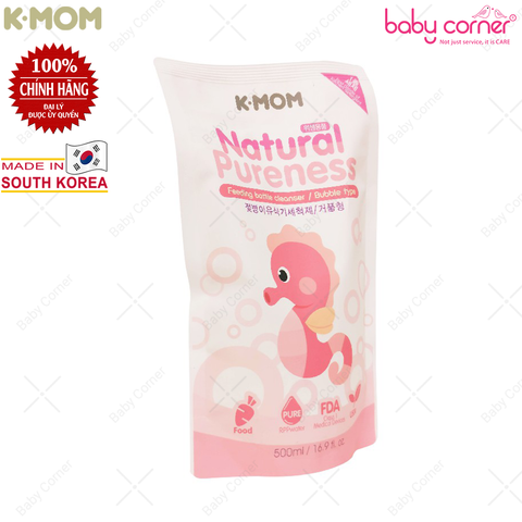  Nước Rửa Bình & Rau Quả K-Mom 500ml (Dạng Túi) - Chiết Xuất Thảo Mộc Tự Nhiên 