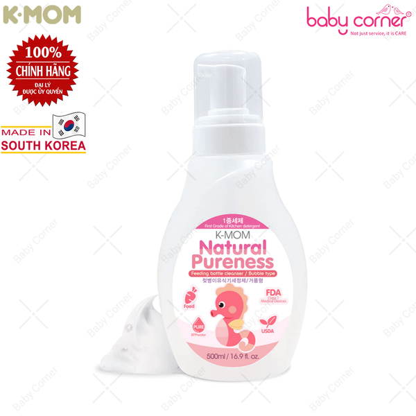  Nước Rửa Bình & Rau Quả K-Mom 500ml (Dạng Bình) - Chiết Xuất Thảo Mộc Tự Nhiên 