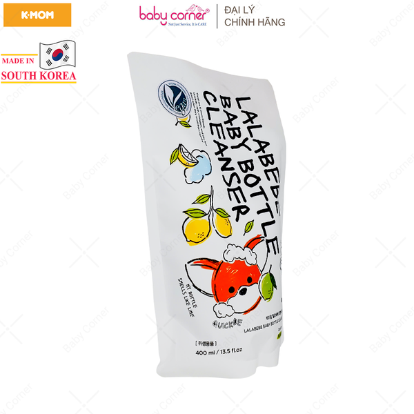  Nước Rửa Bình Thuần Chay Lalabebe K-mom Hàn Quốc, Túi 400ML 