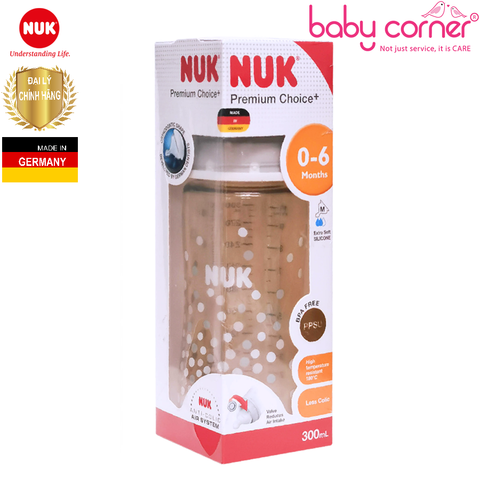  Bình Sữa NUK Disney PREMIUM CHOICE Nhựa PPSU (Núm Ti S1), 300ml, Bé 0 - 6 Tháng Tuổi 