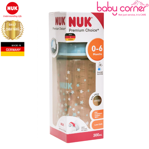  Bình Sữa NUK Disney PREMIUM CHOICE Nhựa PPSU (Núm Ti S1), 300ml, Bé 0 - 6 Tháng Tuổi 