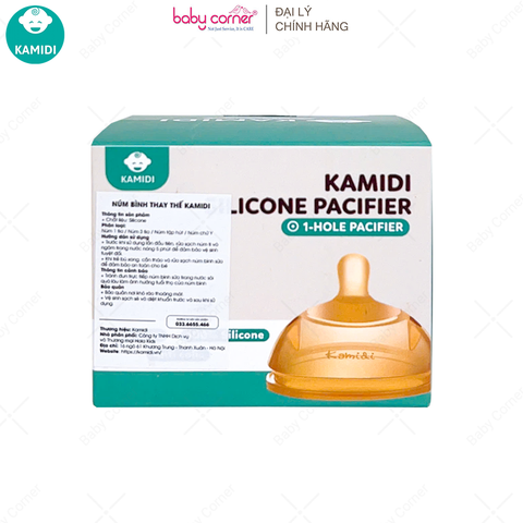  Núm Ti Bình Sữa KAMIDI 1 Tia, Hộp 1 Cái 