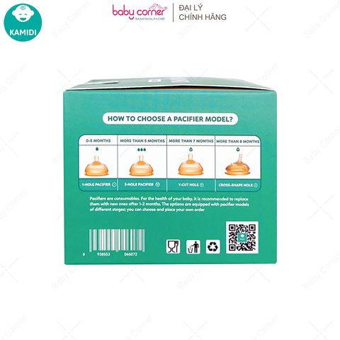  Núm Ti Bình Sữa KAMIDI 1 Tia, Hộp 1 Cái 