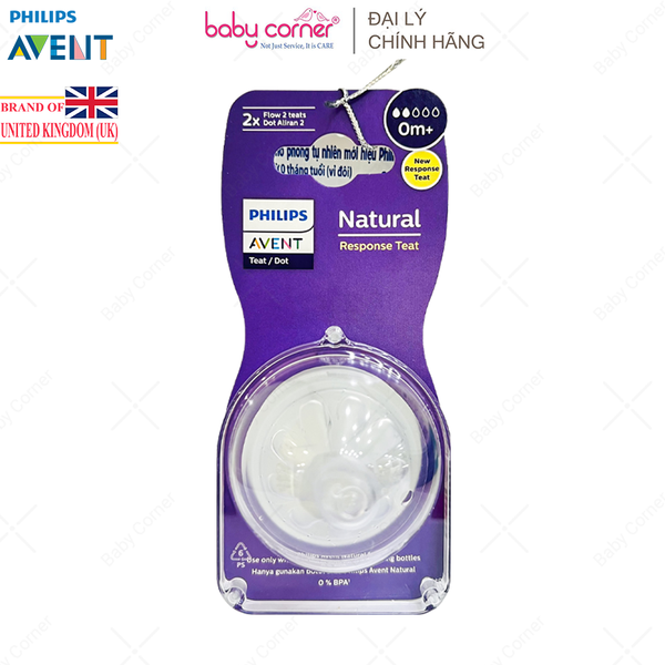  Set 2 Núm Ti Mô Phỏng Tự Nhiên Philips Avent (Mẫu Mới), Nhiều Size 