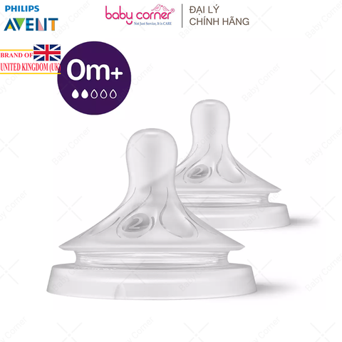  Set 2 Núm Ti Mô Phỏng Tự Nhiên Philips Avent (Mẫu Mới), Nhiều Size 