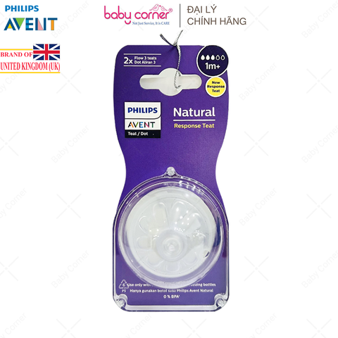  Set 2 Núm Ti Mô Phỏng Tự Nhiên Philips Avent (Mẫu Mới), Nhiều Size 
