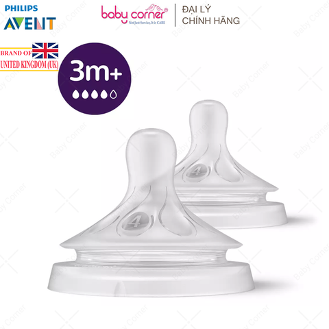  Set 2 Núm Ti Mô Phỏng Tự Nhiên Philips Avent (Mẫu Mới), Nhiều Size 
