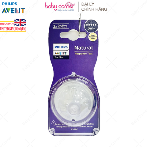 Set 2 Núm Ti Mô Phỏng Tự Nhiên Philips Avent (Mẫu Mới), Nhiều Size 