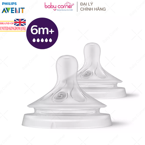 Set 2 Núm Ti Mô Phỏng Tự Nhiên Philips Avent (Mẫu Mới), Nhiều Size 