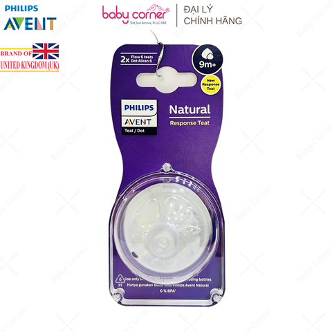  Set 2 Núm Ti Mô Phỏng Tự Nhiên Philips Avent (Mẫu Mới), Nhiều Size 