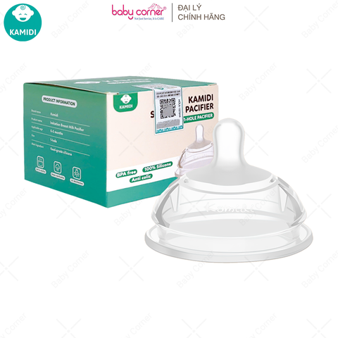  Núm Ti Bình Sữa KAMIDI 1 Tia, Hộp 1 Cái 