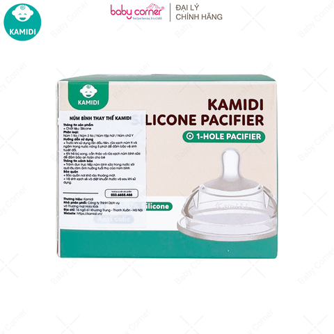  Núm Ti Bình Sữa KAMIDI 1 Tia, Hộp 1 Cái 