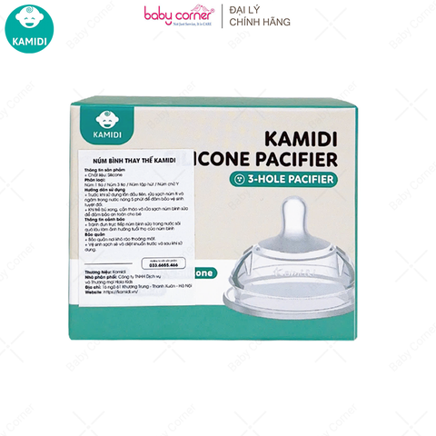  Núm Ti Bình Sữa KAMIDI 3 Tia, Hộp 1 Cái 