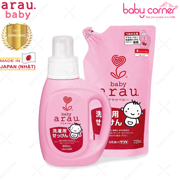  COMBO Nước Giặt Thảo Mộc Arau Baby Chai 800ml và Túi 720ml 