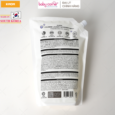  Nước Giặt Thuần Chay Lalabebe K-mom Hàn Quốc, Túi 1300ML 
