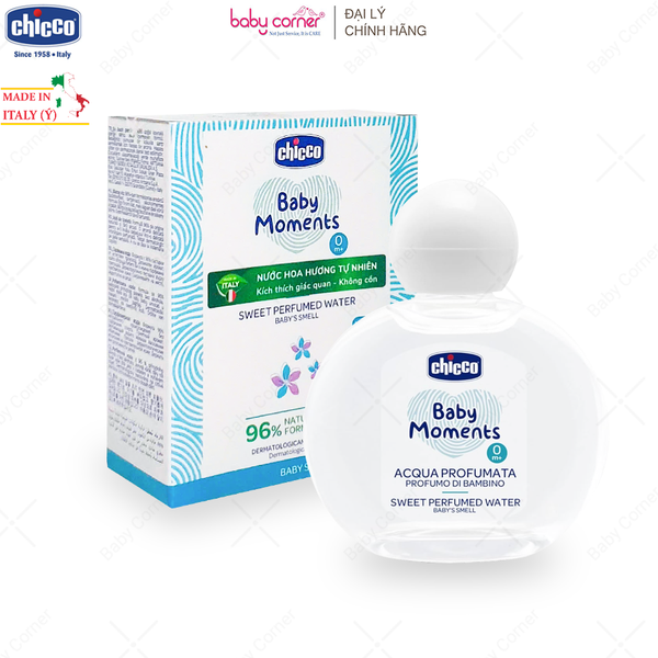  Nước Hoa Hương Tự Nhiên Chicco Baby Moments Sweet Perfumed Water, Bé Từ 0 Tháng, 100ml 