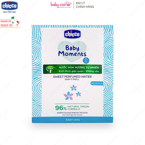  Nước Hoa Hương Tự Nhiên Chicco Baby Moments Sweet Perfumed Water, Bé Từ 0 Tháng, 100ml 
