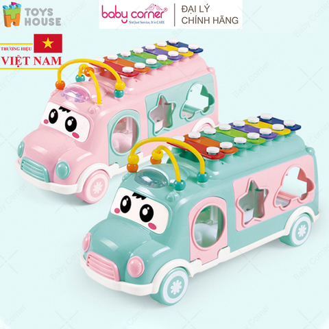  Ô Tô Thả Khối Kết Hợp Đàn Gõ Xylophone Toys House HE8036 
