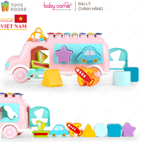 Ô Tô Thả Khối Kết Hợp Đàn Gõ Xylophone Toys House HE8036 