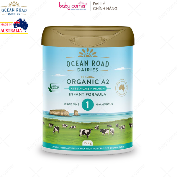  Sữa Bột Ocean Road Dairies Premium Organic A2 Số 1, Cho Bé Từ 0-6 Tháng, 900G 
