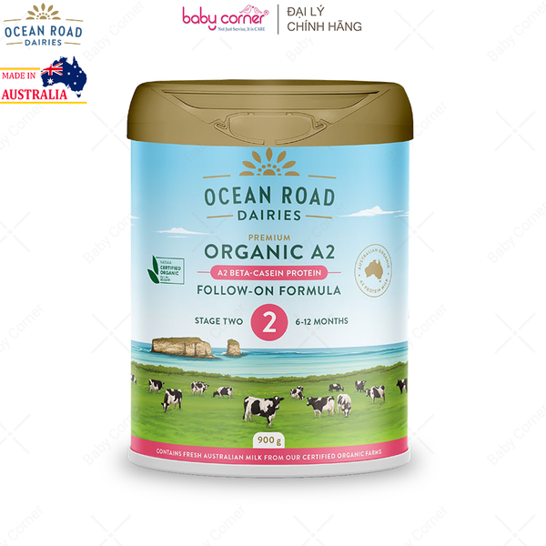  Sữa Bột Ocean Road Dairies Premium Organic A2 Số 2, Cho Bé Từ 6-12 Tháng, 900G 