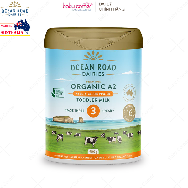  Sữa Bột Ocean Road Dairies Premium Organic A2 Số 3, Cho Bé Từ 1 Tuổi, 900G 
