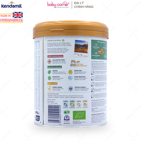  Sữa Bột KENDAMIL Organic Số 3, Bé Từ 12-36 Tháng, 800G 