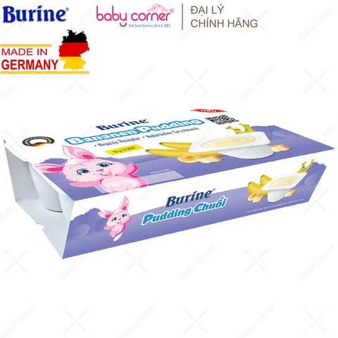 Pudding BURINE Vị Chuối (Lốc 6 Hộp), Cho Bé Từ 6 Tháng Tuổi 