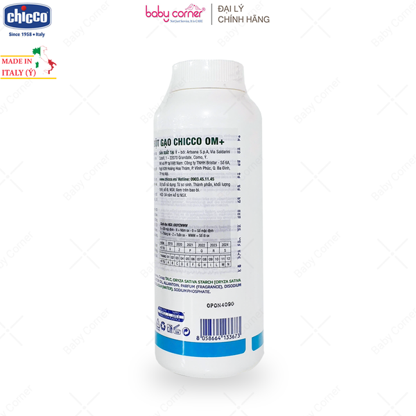  Phấn Rôm Tinh Bột Gạo Chicco, Cho Bé Từ 0 Tháng, 150G 