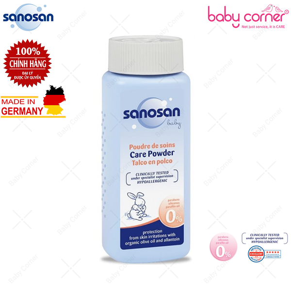  Phấn Rôm SANOSAN Baby Chiết Xuất Bơ và Olive Hữu Cơ, 100g 