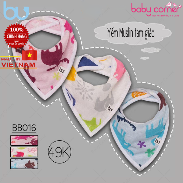  Yếm Muslin Tam Giác BU Cho Bé 