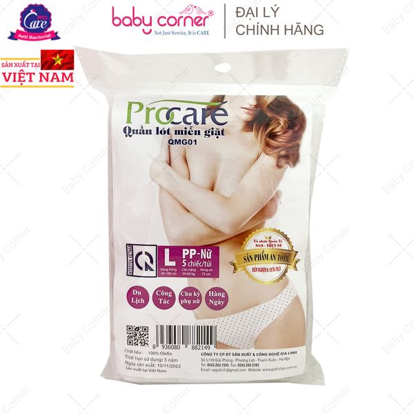  Quần Lót Miễn Giặt PP Nữ Procare (Gói 5 Cái) 