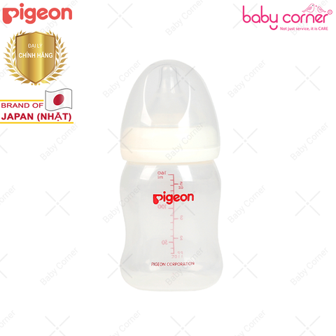  Bình Sữa Pigeon PP Plus Cổ Rộng, 160ml 