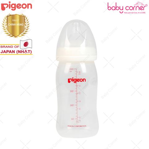  Bình Sữa Pigeon PP Plus Cổ Rộng, 240ml 