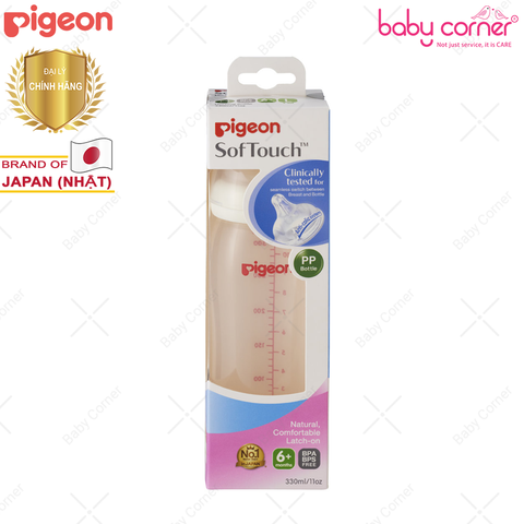  Bình Sữa Pigeon PP Plus Cổ Rộng, 330ml 