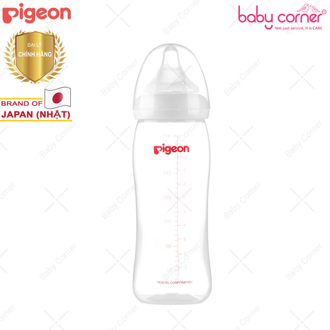  Bình Sữa Pigeon PP Plus Cổ Rộng, 330ml 