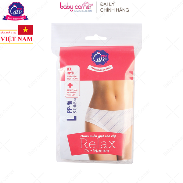  Quần Lót Miễn Giặt Cao Cấp PP Relax Nữ Procare (Gói 5 Cái) 