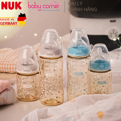  Bình Sữa NUK PREMIUM CHOICE Nhựa PPSU (Núm Ti S1), 150ml, Bé 0 - 6 Tháng Tuổi 